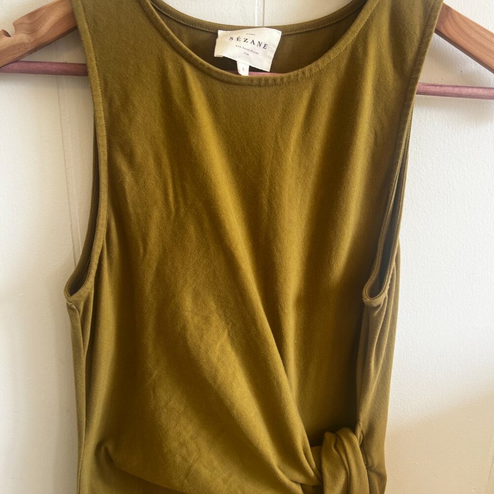 Sezane Olive Green Sleeveless Maxi Dress - Picture 4 of 6